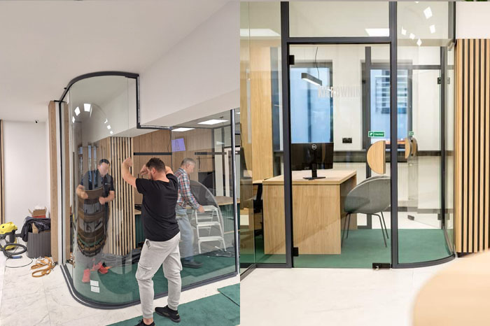 Modern glass partition walls