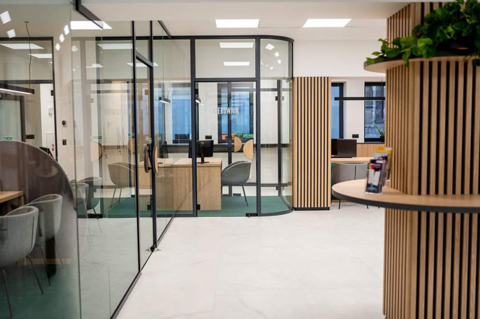 Modern glass partition walls