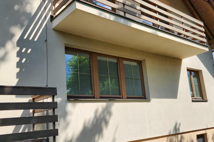 Aluminium raamkozijnen met gouden spijlen - Tsjechië